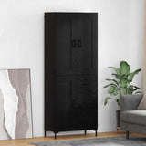 Highboard with Drawer 2 pcs Black Oak Engineered Wood 3416152