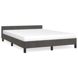 Bed Frame without Mattress Dark Grey 135x190cm Double Velvet 349906