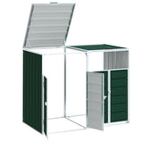 Wheelie Bin Storage for Double Bins Green 144x81x113 cm Steel 4006175