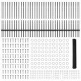 Welded Wire Fence 100 x 1 m PVC-Coated Steel Grey Mesh 3336930