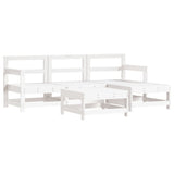 5 Piece Garden Lounge Set White Solid Wood Pine 3186180