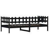 Day Bed without Mattress Black 80x200 cm Solid Wood Pine 840378