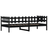 Day Bed without Mattress Black 90x200 cm Solid Wood Pine 840381