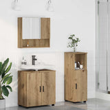 Bathroom Furniture Set Wall-mounted with Door 3 pcs Artisan Oak 3392952