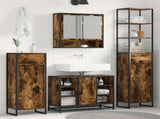 Bathroom Cabinet Smoke Oak 40 x 30 x 180 cm Engineered Wood 886494
