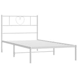 Metal Bed Frame without Mattress with Headboard White 100x200cm 355507