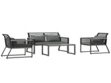 4 Pieces Rattan Garden Furniture Set - Charcoal Grey T3398P327960