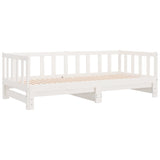 Day Bed with Trundle without Mattress White 80x200 cm Solid Wood 836160
