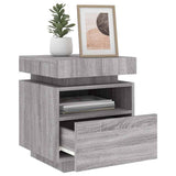 Bedside Cabinet with LED Lights Grey Sonoma 40x39x48.5 cm 836794