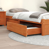 Bed Drawers 4 pcs Wax Brown Solid Wood Pine 847166