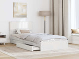 Storage Bed with Headboard White 75 x 190 cm Engineered Wood 3410847