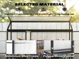 Polycarbonate Greenhouse with 3 Hinged Doors, Top Vent, Lean-to Green House, Walk-in Greenhouse, 6 x T3398P549954