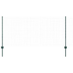 Fence Posts Height Adjustable Manual 44 pcs Green 140 cm Steel 3335919