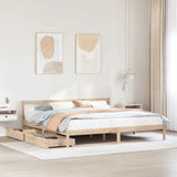 Bed Frame without Mattress 200x200 cm Solid Wood Pine 3301644