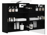 Bathroom Mirror Cabinet Black Oak 43 x 16 x 62.5 cm 889144