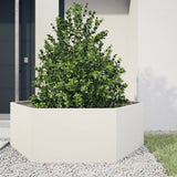 Garden Planter White Hexagon 138x120x45 cm Steel 851137