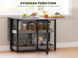HOMCOM Four-Person Drop Leaf Table - Grey Wood-Effect T3398P549124