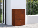 Parcel Drop Box Rusty 44 x 22 x 82 cm Weathering Steel 874925