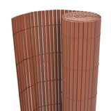 Double-Sided Garden Fence PVC 90x500 cm Brown 43630