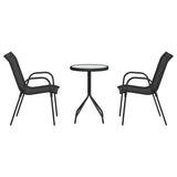 Garden Bistro Set 3 pcs Black Steel 42003978