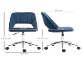 Armless Velvet-Feel Office Chair - Dark Blue T3398P329953