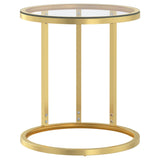 ZNTS Side Table Gold and Transparent 45 cm Tempered Glass 331661