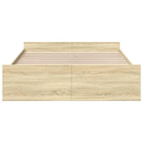 Bed Frame with Drawers without Mattress Sonoma Oak 140x200 cm 3280295