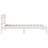 Bed Frame White 100 x 200 cm Solid Pine Wood 872351