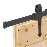 Sliding Door with Hardware Set 95x210 cm Solid Wood Pine 3332794