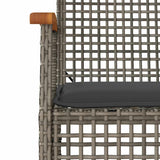 7 Piece Garden Dining Set with Cushions Grey Poly Rattan 3213622