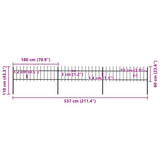 Garden Fence Steel Sturdy Rectangular Modern 277595