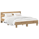 Bed Frame Artisan Oak 140 x 190 cm Engineered Wood 3446591