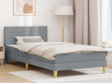 Bed Frame with Mattress Light Grey 90 x 190 cm Fabric 3415250