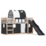 Bunk Bed without Mattress with Slide White and Black 90x190 cm Single 3284152