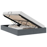 Storage Bed with Mattress Dark Grey 153 x 203 cm Velvet 3370137