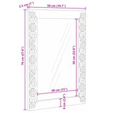 Wall Mirror Rectangular White 70 x 50 cm Solid Mango Wood 4018399