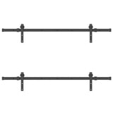 Sliding Door Hardware Kit 305 cm Steel Black 3295775