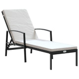Sun Loungers 2 pcs with Table Poly Rattan Black 317643