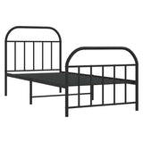 Metal Bed Frame without Mattress with Footboard Black 80x200cm 353644