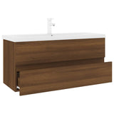 Sink Cabinet with Built-in Basin Brown Oak Engineered Wood 3152890