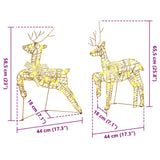 LED Reindeers with 40 LEDs 7 pcs Gold PET 3399389
