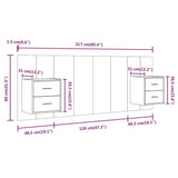 Bed Headboard with Cabinets White Engineered Wood 3115684