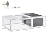 Rabbit Hutch Guinea Pig Hutch Wooden Small Animal Cage Rabbit Run Duck House with Openable Roof for T3398P350059