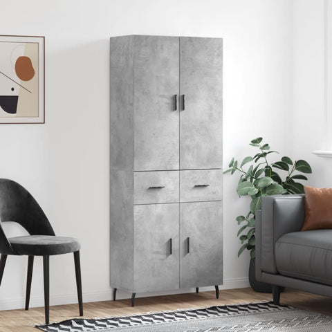 Highboard Concrete Grey 69.5x34x180 cm Engineered Wood 3198165