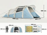 Inflatable Camping Tent w/ Air Pump, Easy Setup 2-3 Person Blow Up Tent, Light Blue T3398P555162