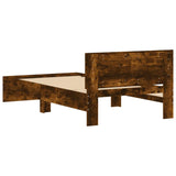 Bed Frame without Mattress with Headboard Smoked Oak 100x200 cm 838621