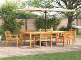 Garden Dining Set 9 pcs Brown Solid Acacia Wood 3375668