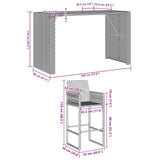 Garden Bar Set Black 3328892