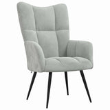 Relaxing chair with Footstool Light Grey Velvet 42022447