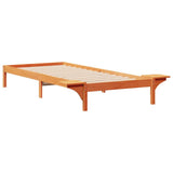 Bed Frame with Side Tables Wax Brown 90 x 210 cm 873222